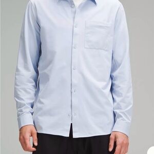 lululemon athletica Men's Light Blue Commission Long Sleeve Shirt Pocket